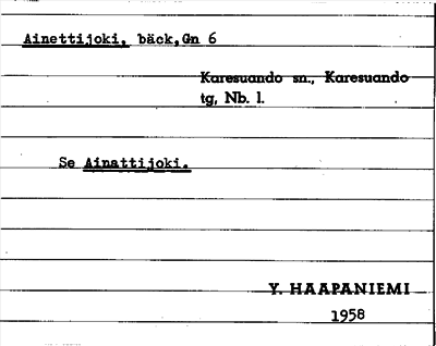 Bild på arkivkortet för arkivposten Ainettijoki, se Ainattijoki