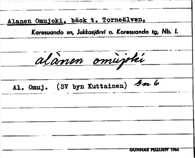 Bild på arkivkortet för arkivposten Alanen Omujoki