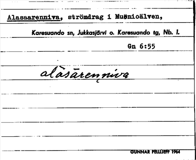 Bild på arkivkortet för arkivposten Alasaarenniva