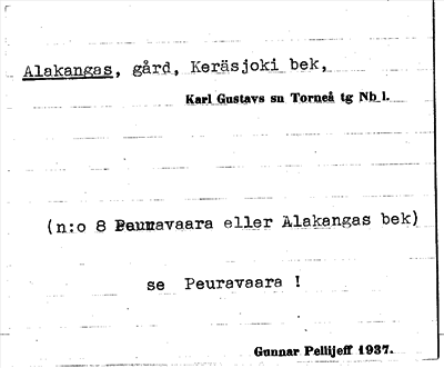 Bild på arkivkortet för arkivposten Alakangas