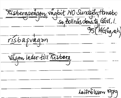 Bild på arkivkortet för arkivposten Risbergsvägen