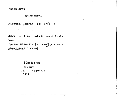 Bild på arkivkortet för arkivposten Ahvenjärvi