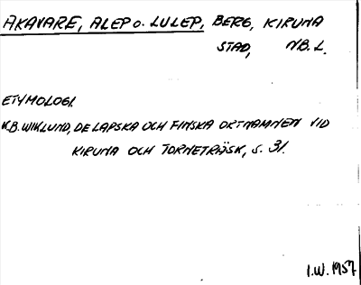 Bild på arkivkortet för arkivposten Akavare, Alep o. Lulep