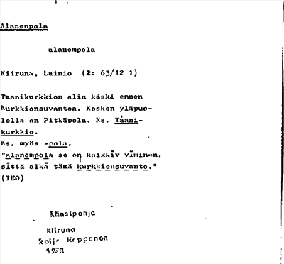 Bild på arkivkortet för arkivposten Alanenpola