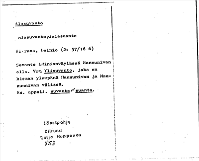 Bild på arkivkortet för arkivposten Alasuvanto