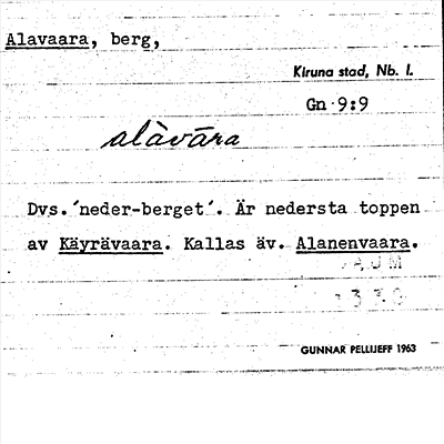 Bild på arkivkortet för arkivposten Alavaara