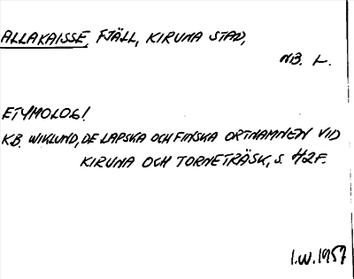 Bild på arkivkortet för arkivposten Allakaisse