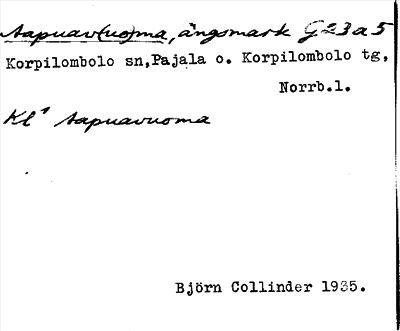 Bild på arkivkortet för arkivposten Aapuav(uo)ma