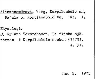 Bild på arkivkortet för arkivposten Alasmenemärova
