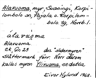 Bild på arkivkortet för arkivposten Alavuoma