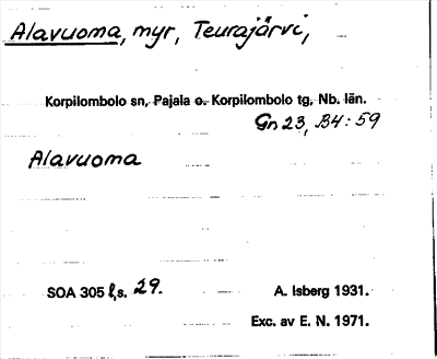 Bild på arkivkortet för arkivposten Alavuoma