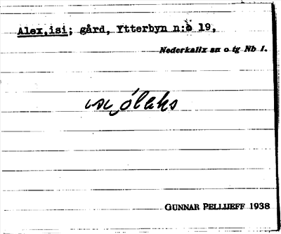 Bild på arkivkortet för arkivposten Alex, isi