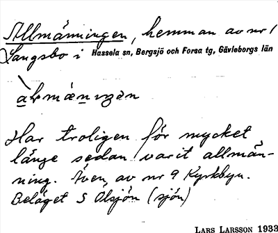 Bild på arkivkortet för arkivposten Allmänningen