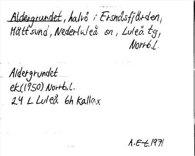 Bild på arkivkortet för arkivposten Aldergrundet