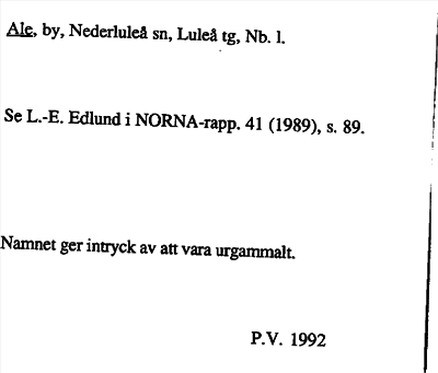 Bild på arkivkortet för arkivposten Ale