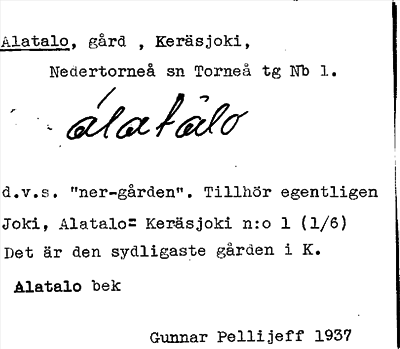 Bild på arkivkortet för arkivposten Alatalo