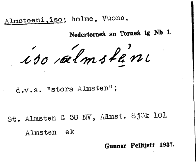 Bild på arkivkortet för arkivposten Almsteeni, iso