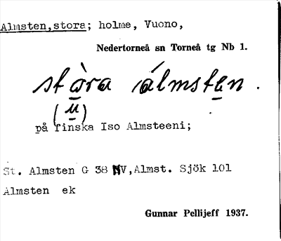 Bild på arkivkortet för arkivposten Almsten, stora