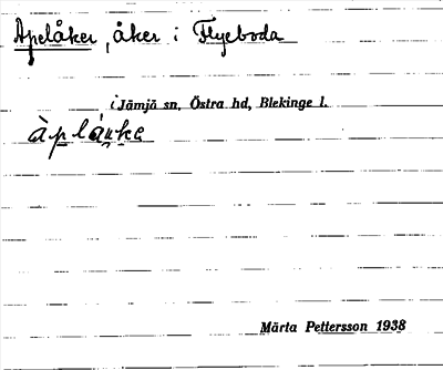 Bild på arkivkortet för arkivposten Apelåker