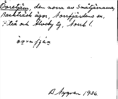 Bild på arkivkortet för arkivposten Övretjärn