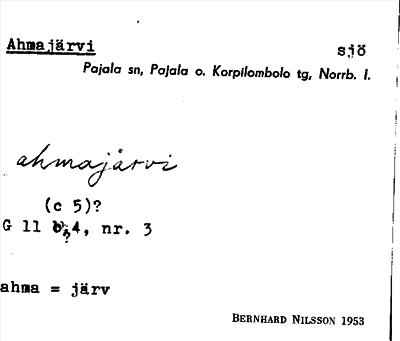 Bild på arkivkortet för arkivposten Ahmajärvi