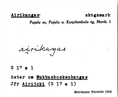 Bild på arkivkortet för arkivposten Airikangas