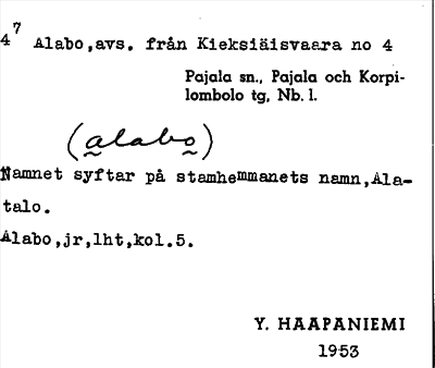 Bild på arkivkortet för arkivposten Alabo