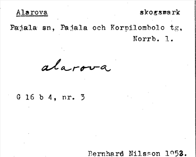 Bild på arkivkortet för arkivposten Alarova