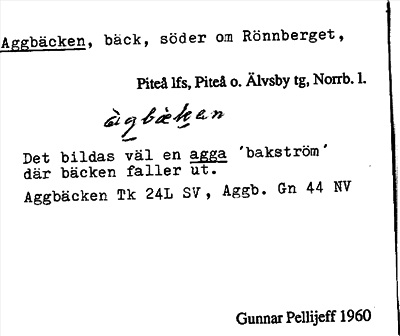 Bild på arkivkortet för arkivposten Aggbäcken