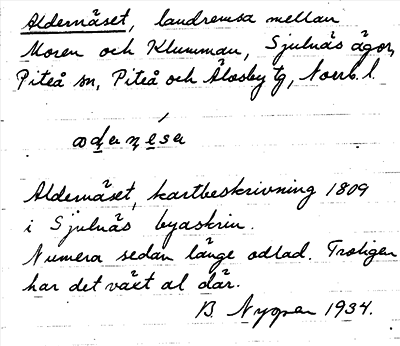 Bild på arkivkortet för arkivposten Aldernäset