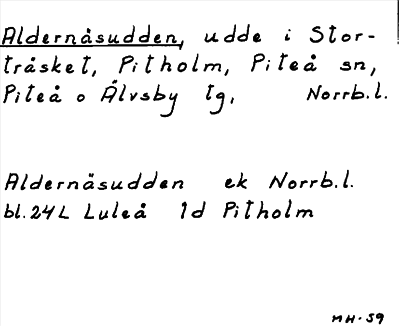 Bild på arkivkortet för arkivposten Aldernäsudden