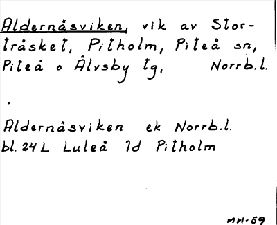 Bild på arkivkortet för arkivposten Aldernäsviken