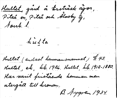 Bild på arkivkortet för arkivposten Hultet