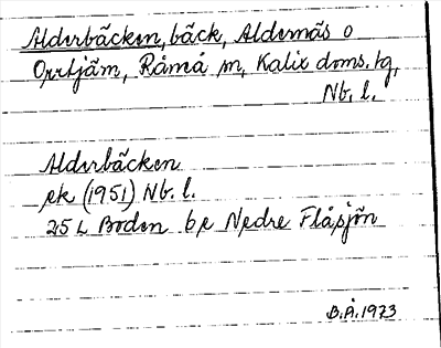Bild på arkivkortet för arkivposten Alderbäcken