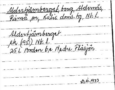Bild på arkivkortet för arkivposten Aldertjärnberget