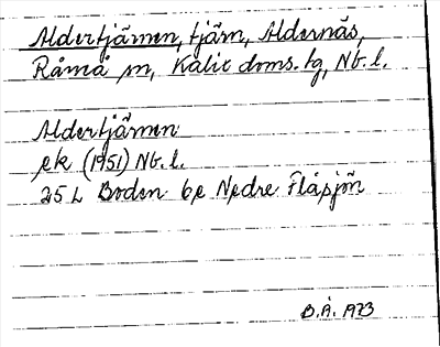 Bild på arkivkortet för arkivposten Aldertjärnen