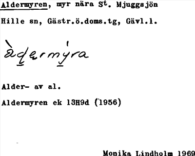 Bild på arkivkortet för arkivposten Aldermyren