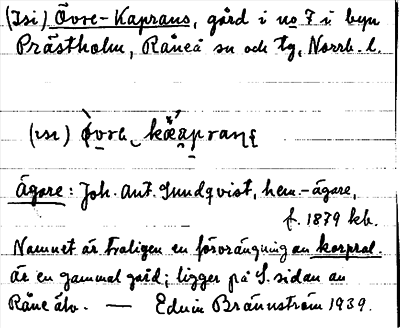 Bild på arkivkortet för arkivposten Övre-Kaprans