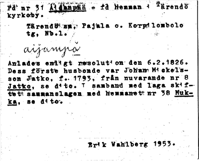 Bild på arkivkortet för arkivposten Aidanpää