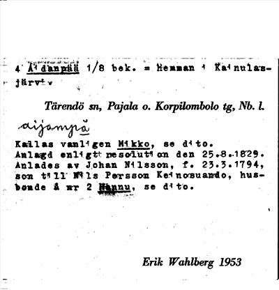Bild på arkivkortet för arkivposten Aidanpää