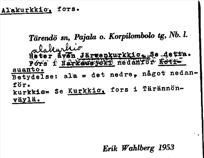 Bild på arkivkortet för arkivposten Alakurkkio