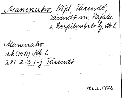 Bild på arkivkortet för arkivposten Alanenaho