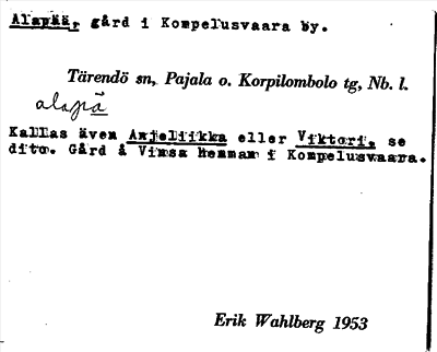 Bild på arkivkortet för arkivposten Alapää