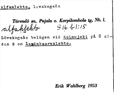 Bild på arkivkortet för arkivposten Alfanlehto