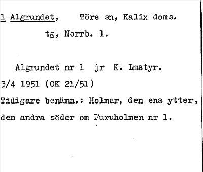 Bild på arkivkortet för arkivposten Algrundet