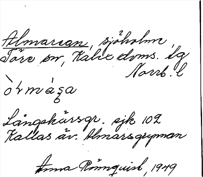 Bild på arkivkortet för arkivposten Almarsan