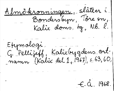 Bild på arkivkortet för arkivposten Almökronningen