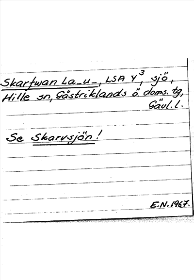 Bild på arkivkortet för arkivposten Skarfwan La-u-, se Skarvsjön