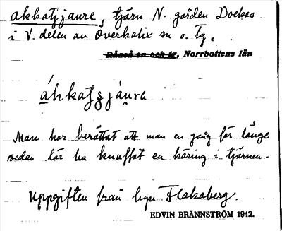 Bild på arkivkortet för arkivposten Akkatjjaure