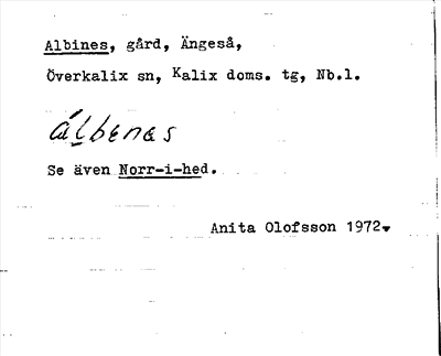 Bild på arkivkortet för arkivposten Albines